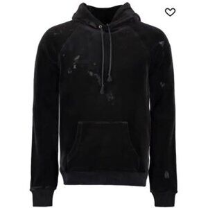 Saint Laurent Black Distressed Effect Hoodie Size M Mint!